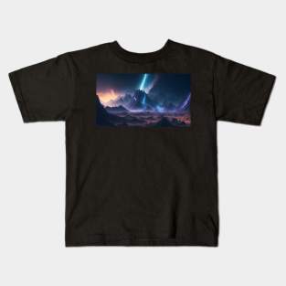 Dramatic Mountain Lights Landscape Kids T-Shirt